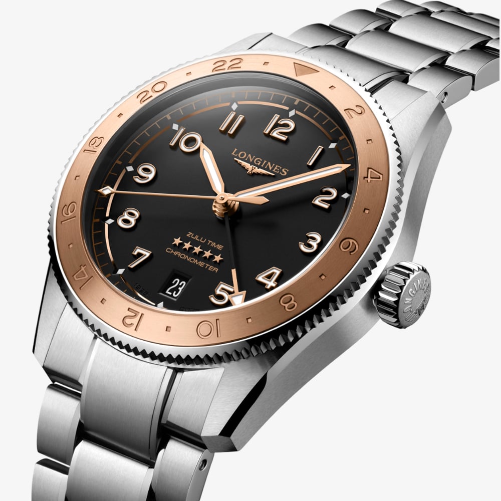 Longines Unisex Spirit Zulu Time 1925 Rose Gold Watch L3.803.5.53.6