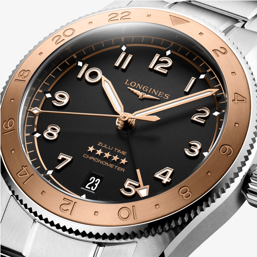 Longines Unisex Spirit Zulu Time 1925 Rose Gold Watch L3.803.5.53.6