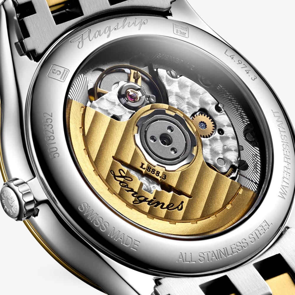 Longines Mens Flagship Classic Two-Tone Gold Dial Watch L4.974.3.32.7