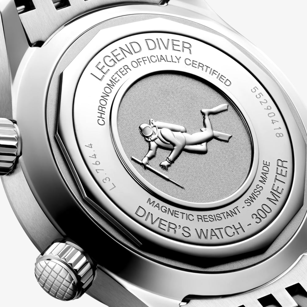 Longines Mens Legend Diver Blue Dial Stainless Steel Bracelet Watch L3.764.4.90.7