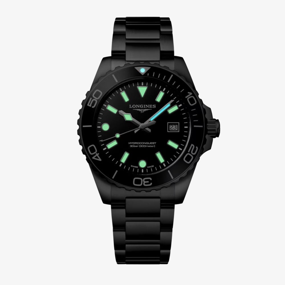 Longines Mens HydroConquest Black Dial Bracelet Watch L3.769.4.56.6