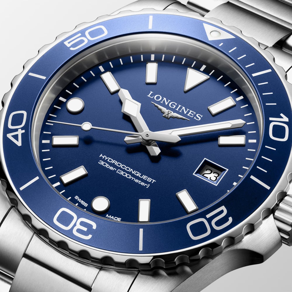 Longines Mens HydroConquest Blue Dial Bracelet Watch L3.769.4.96.6