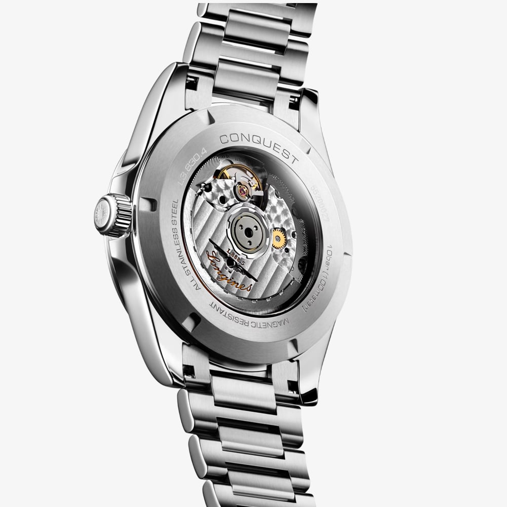 Longines Mens Conquest Automatic Green Dial Stainless Steel Bracelet Watch L3.830.4.02.6