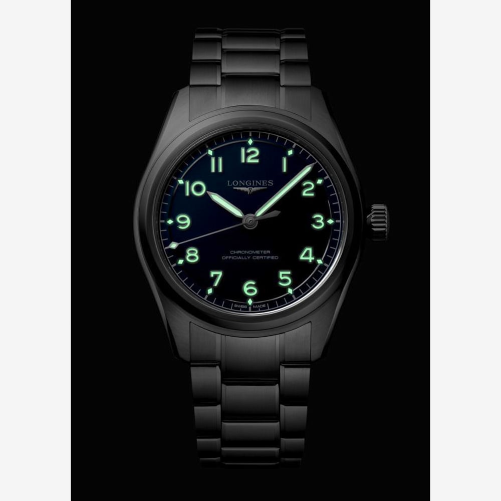 Longines Mens Spirit Pilot Blue Dial Bracelet Watch L3.809.4.93.6