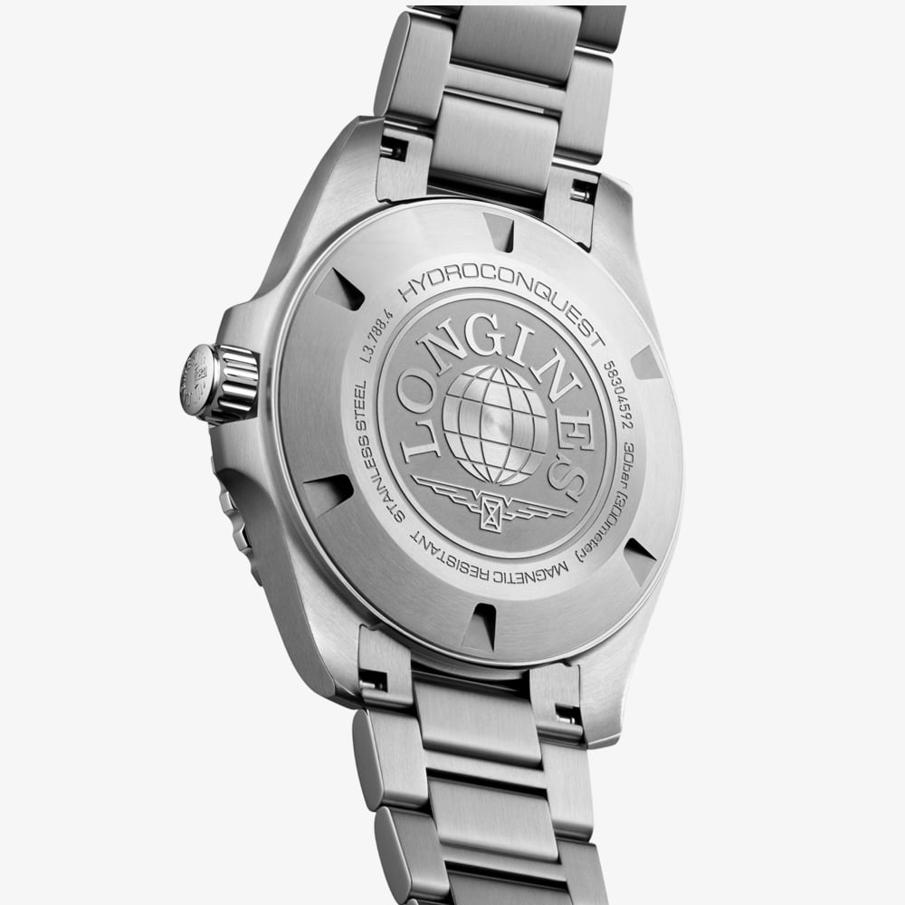 Longines Mens Hydroconquest Black Dial Stainless Steel Bracelet Watch L3.788.4.56.6
