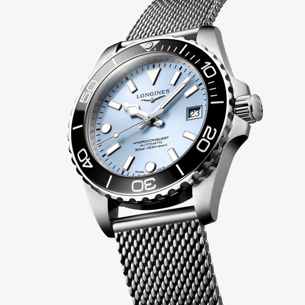 Longines Mens Hydroconquest Automatic Ice Blue Dial Bracelet Watch L3.779.4.99.6