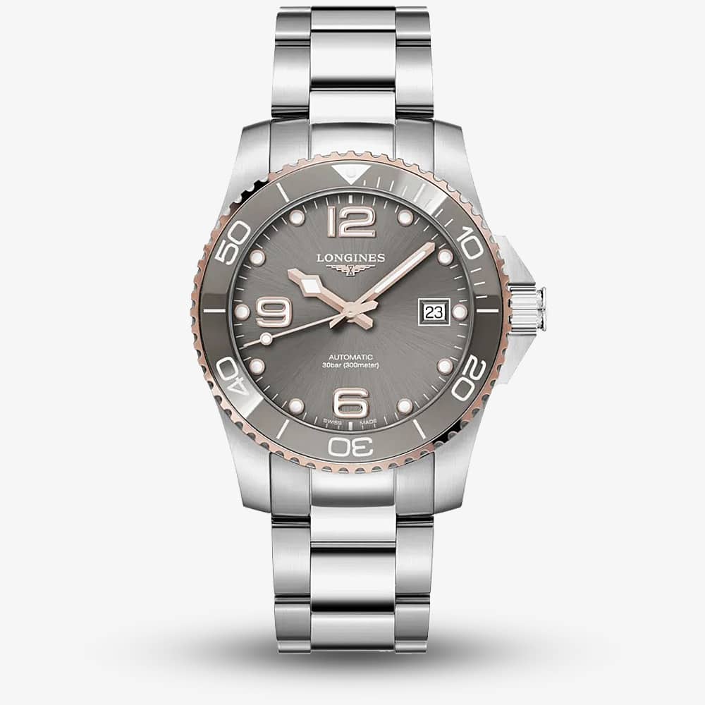 House of Watches - Longines Mens Hydro Conquest Grey Dial Watch L3.780.3.78.6