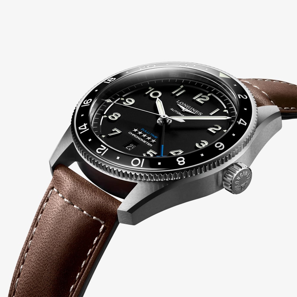 Longines Mens Spirit Zulu Time Automatic Watch L3.812.4.53.2