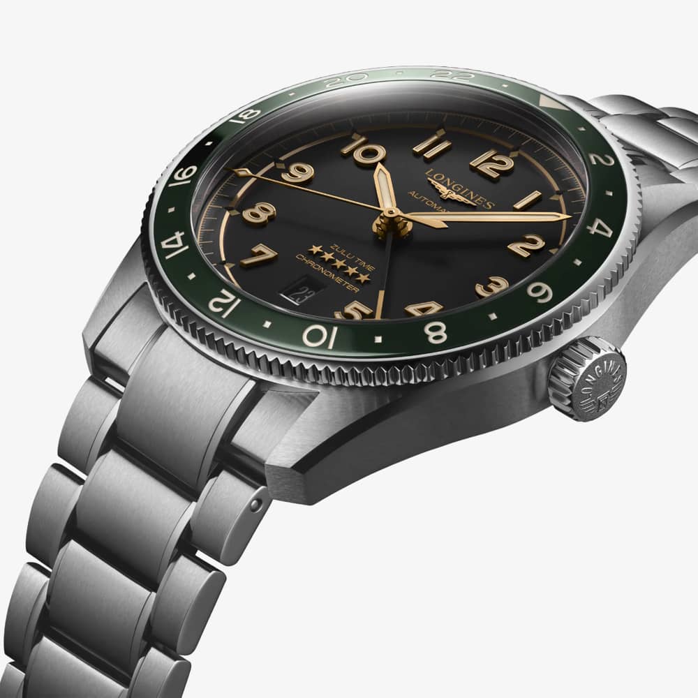 Longines Spirit Zulu Time Green Watch L3.812.4.63.6