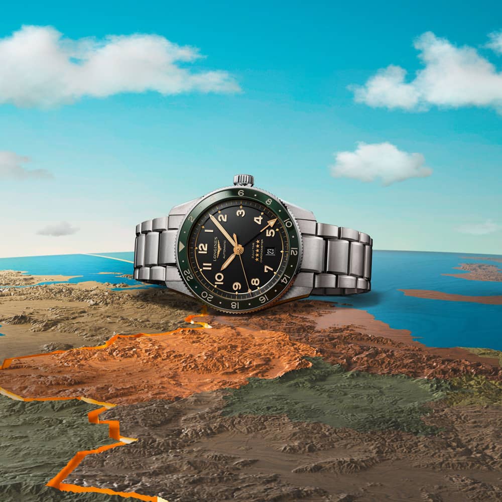 Longines Spirit Zulu Time Green Watch L3.812.4.63.6