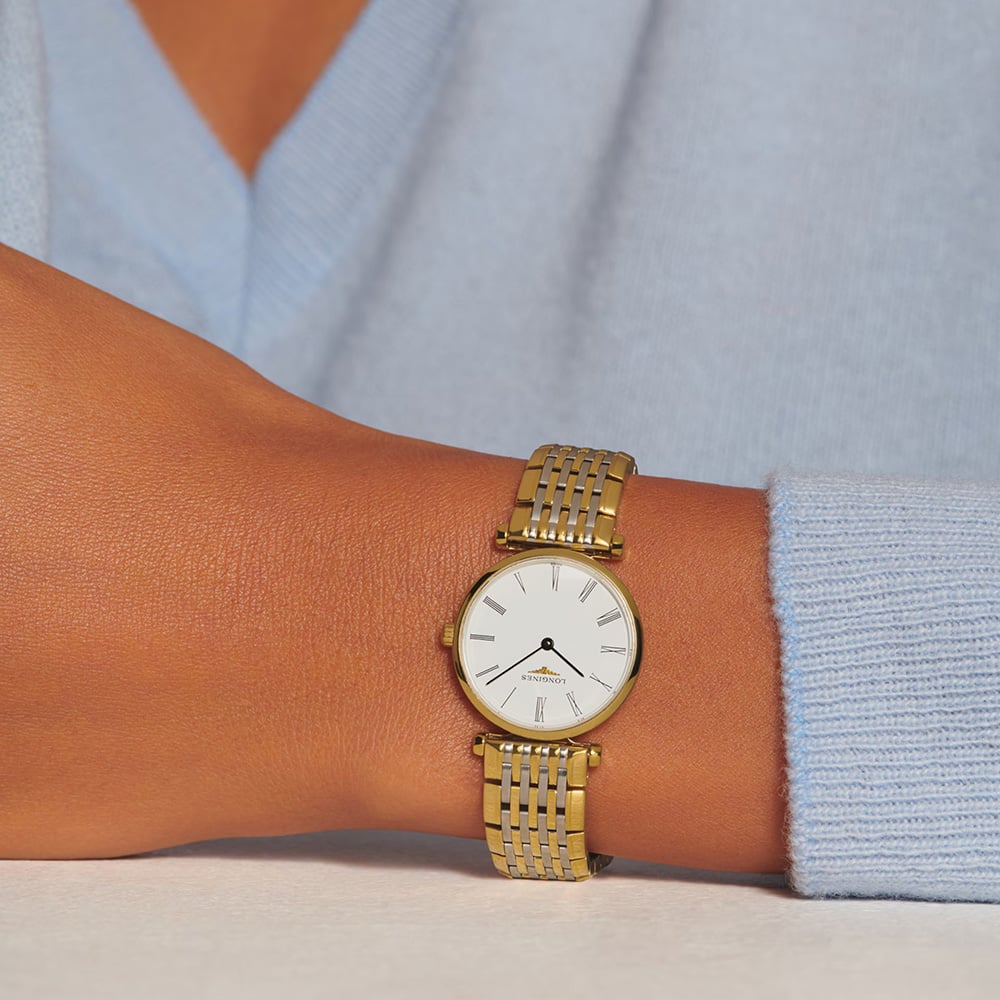 Longines Ladies La Grande Classique White Dial Two Colour Bracelet Watch L4.209.2.11.7