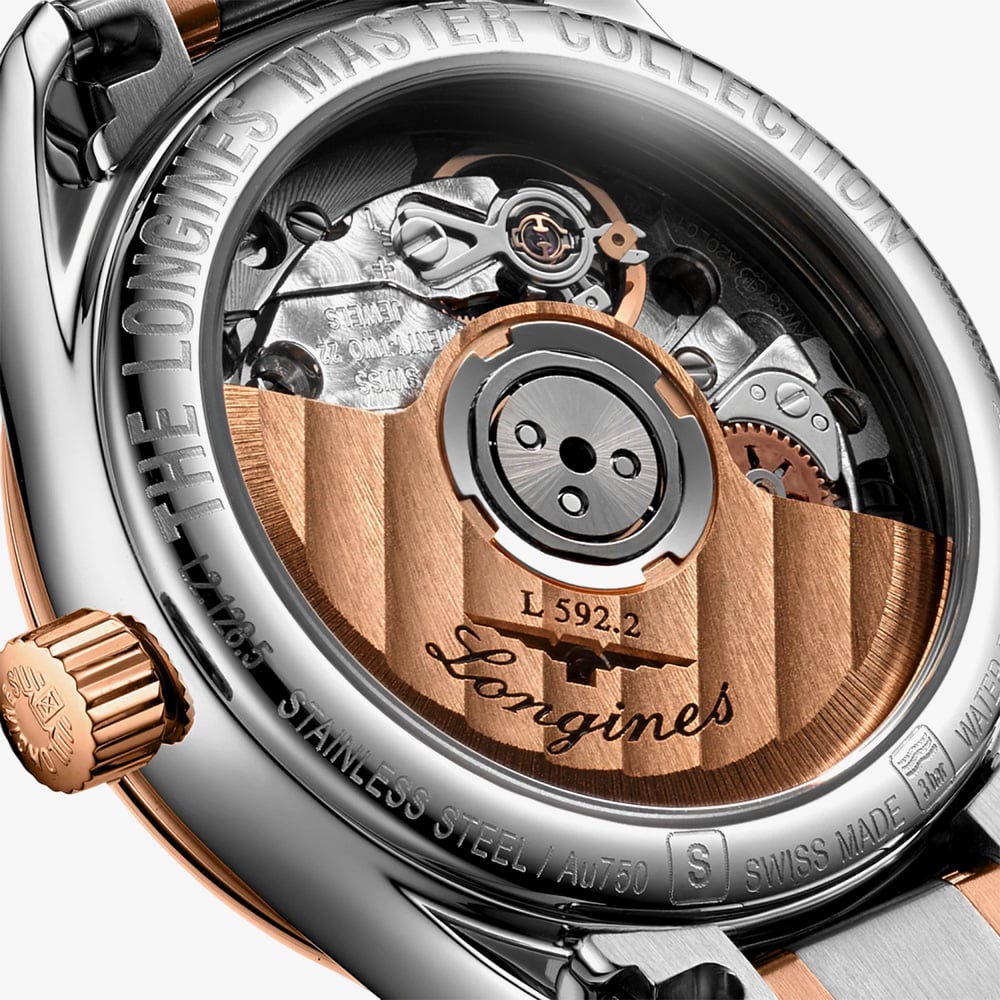 Longines Ladies Master Diamond Set Mother of Pearl Dial Two Colour Bracelet Watch L2.128.5.89.7