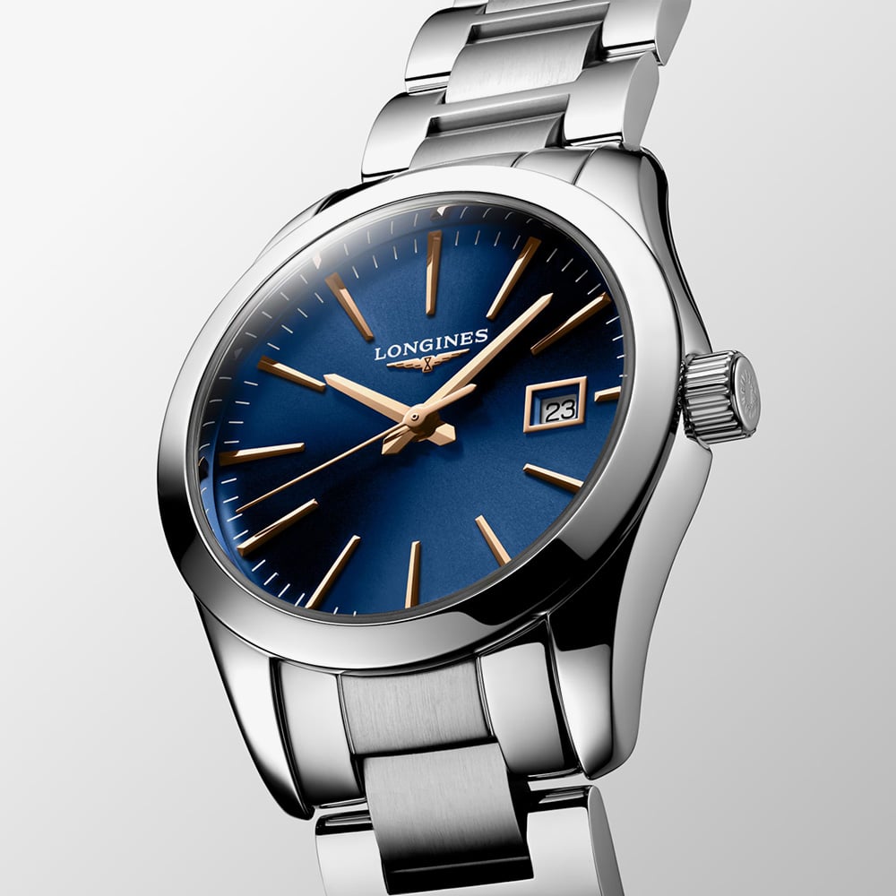Longines Ladies Conquest Blue Dial Silver Bracelet Watch L2.286.4.92.6