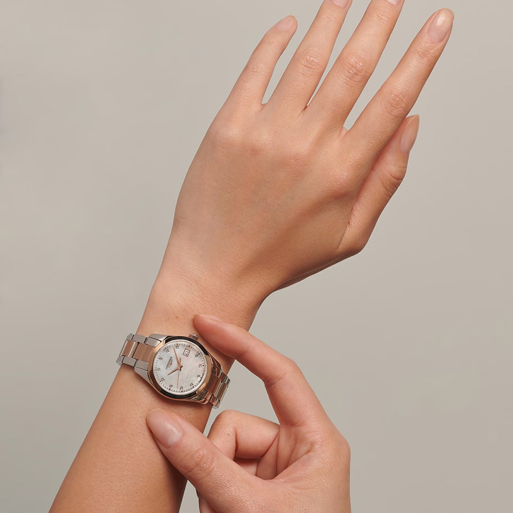 Longines Ladies Conquest Classic Two Tone Diamond Bracelet Watch L2.286.3.87.7