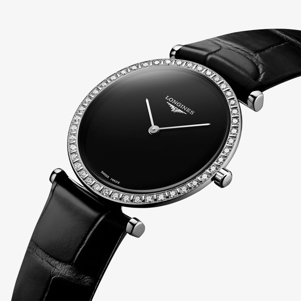 Longines Ladies La Grande Classique Black Diamond Bezel Watch L4.523.0.50.2