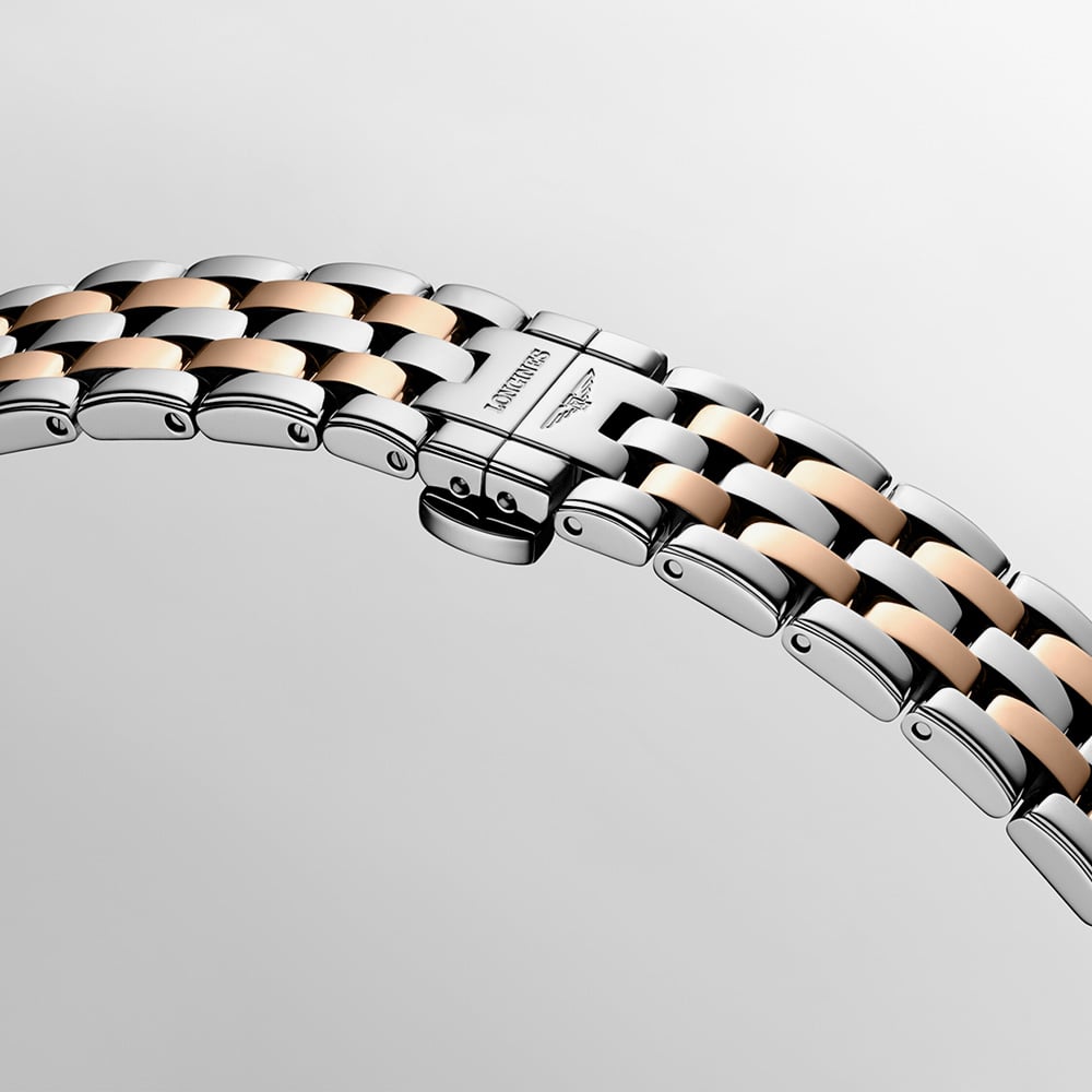 Longines Ladies Flagship Rose Gold Plated Two Tone Watch L4.374.3.78.7