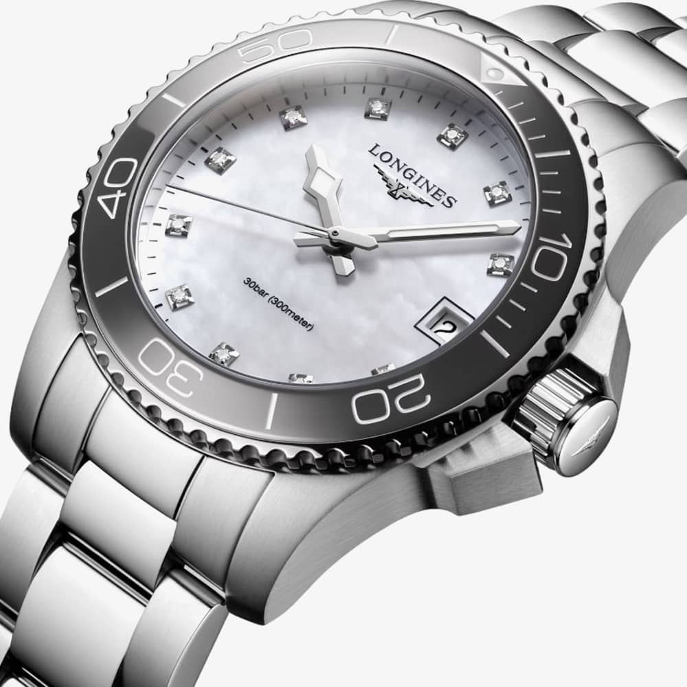 Longines Ladies Hydroconquest Mother Of Pearl Watch L3.370.4.87.6