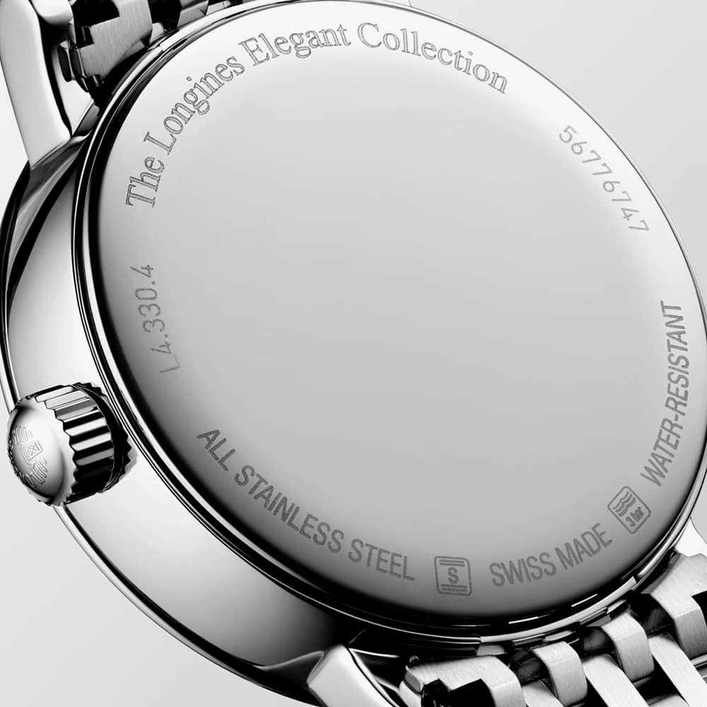 Longines Ladies Elegant Silver & White Moonphase Watch L4.330.4.11.6