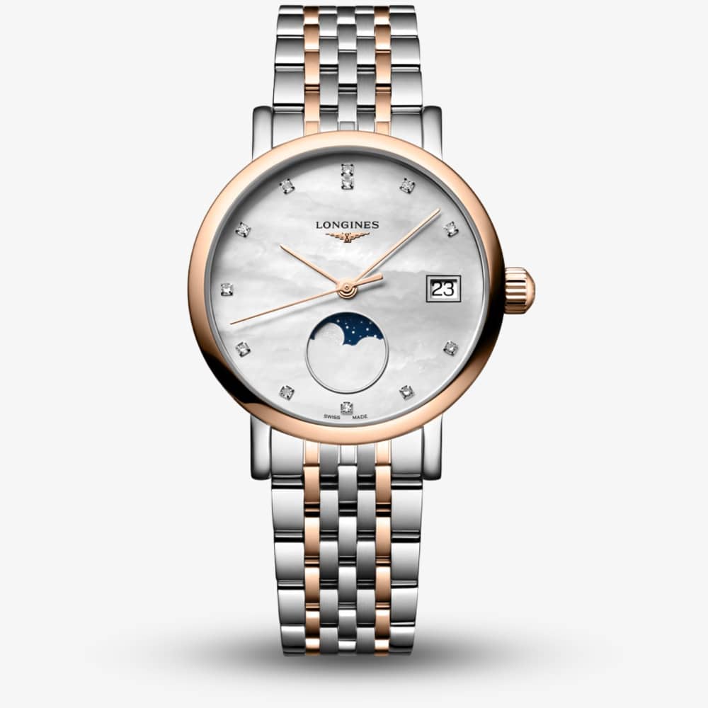 House of Watches - Longines Elegant Two Colour Mother Of Pearl Diamond Watch L4.330.5.87.7