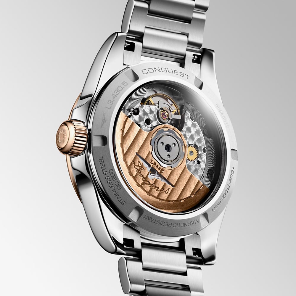 Longines Conquest Automatic Purple Two Tone Watch L3.430.5.98.6