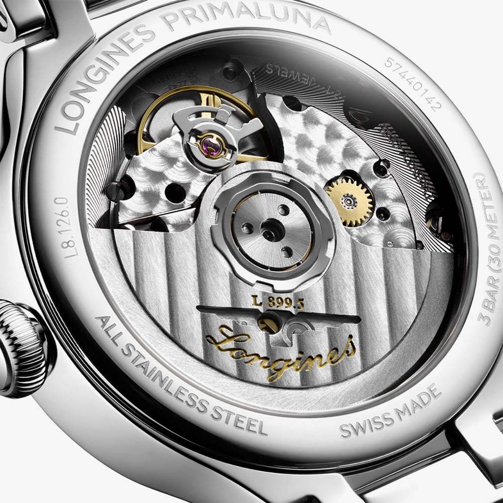 Longines Ladies Primaluna Blue Sapphire Set Moonphase Watch L8.126.0.97.2