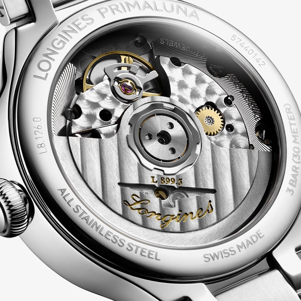 Longines Ladies Primaluna Silver Diamond Set Moonphase Watch L8.126.0.71.6