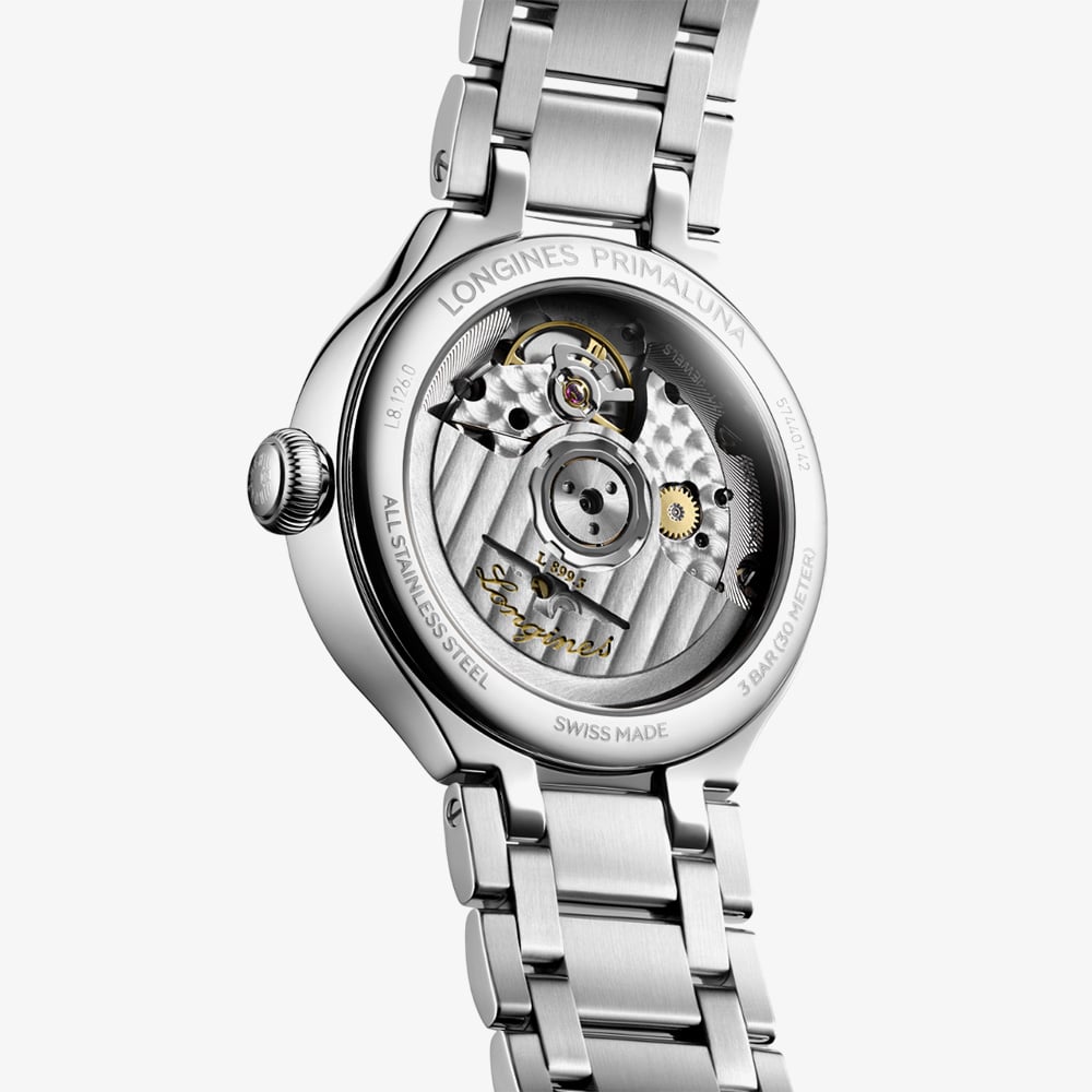 Longines Ladies Primaluna Silver Diamond Set Moonphase Watch L8.126.0.71.6