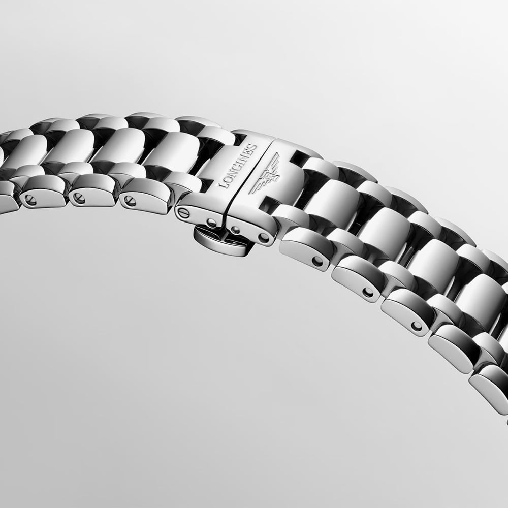 Longines Ladies Primaluna Sunray Silver Dial Bracelet Watch L8.142.4.71.6