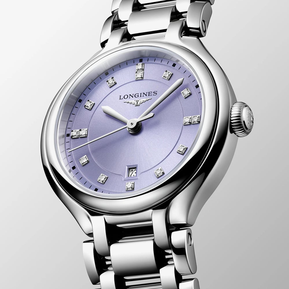Longines Ladies Primaluna Purple Dial Diamond Set Watch L8.142.4.07.6
