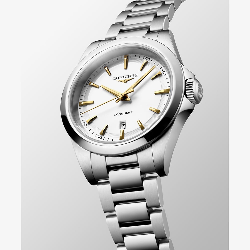 Longines Ladies Conquest White Dial Bracelet Watch L3.350.4.12.6