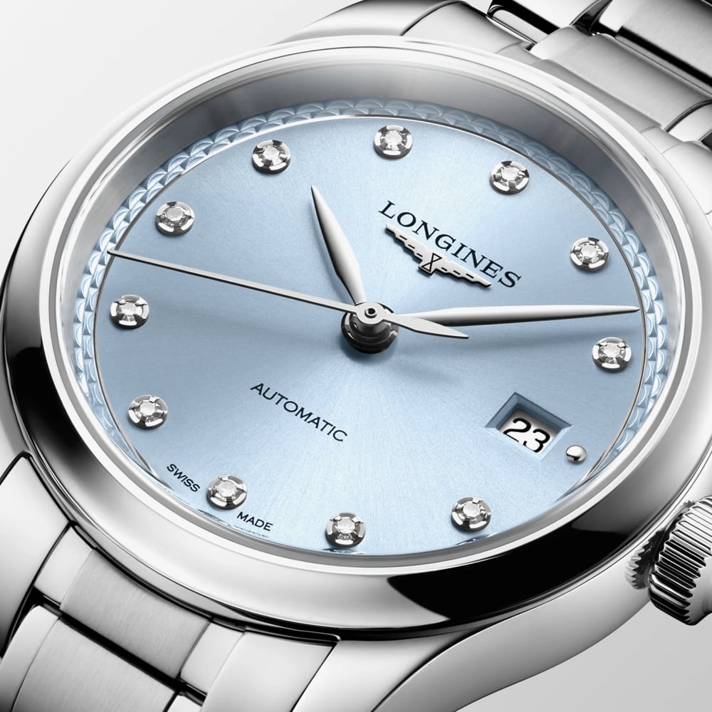 Longines Ladies Master Diamond Blue Dial Bracelet Watch L2.449.4.97.6