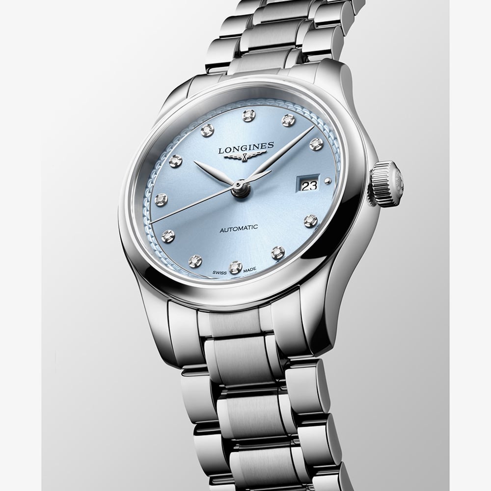 Longines Ladies Master Diamond Blue Dial Bracelet Watch L2.449.4.97.6