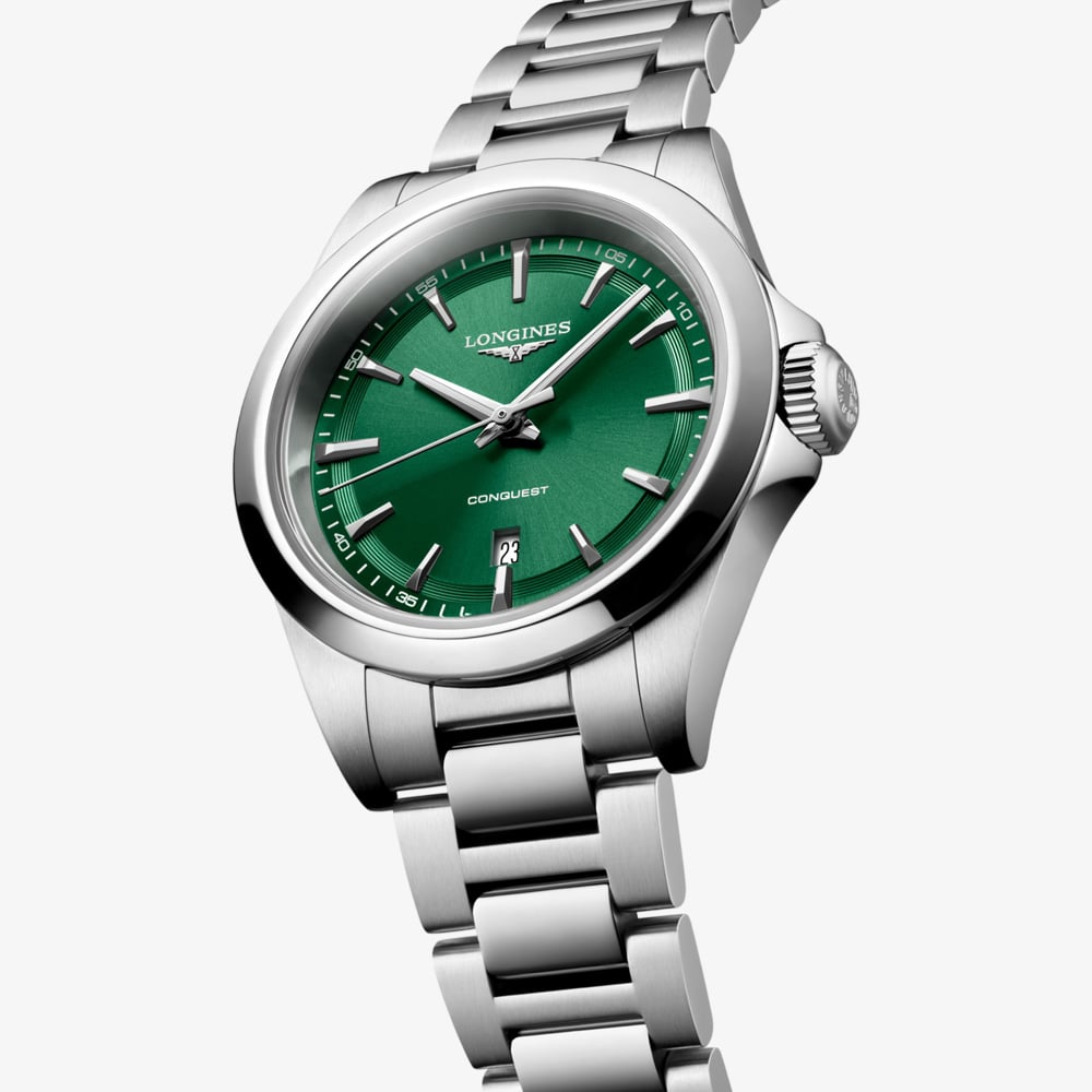Longines Ladies Conquest Mint Green Dial Stainless Steel Bracelet Watch L3.350.4.09.6