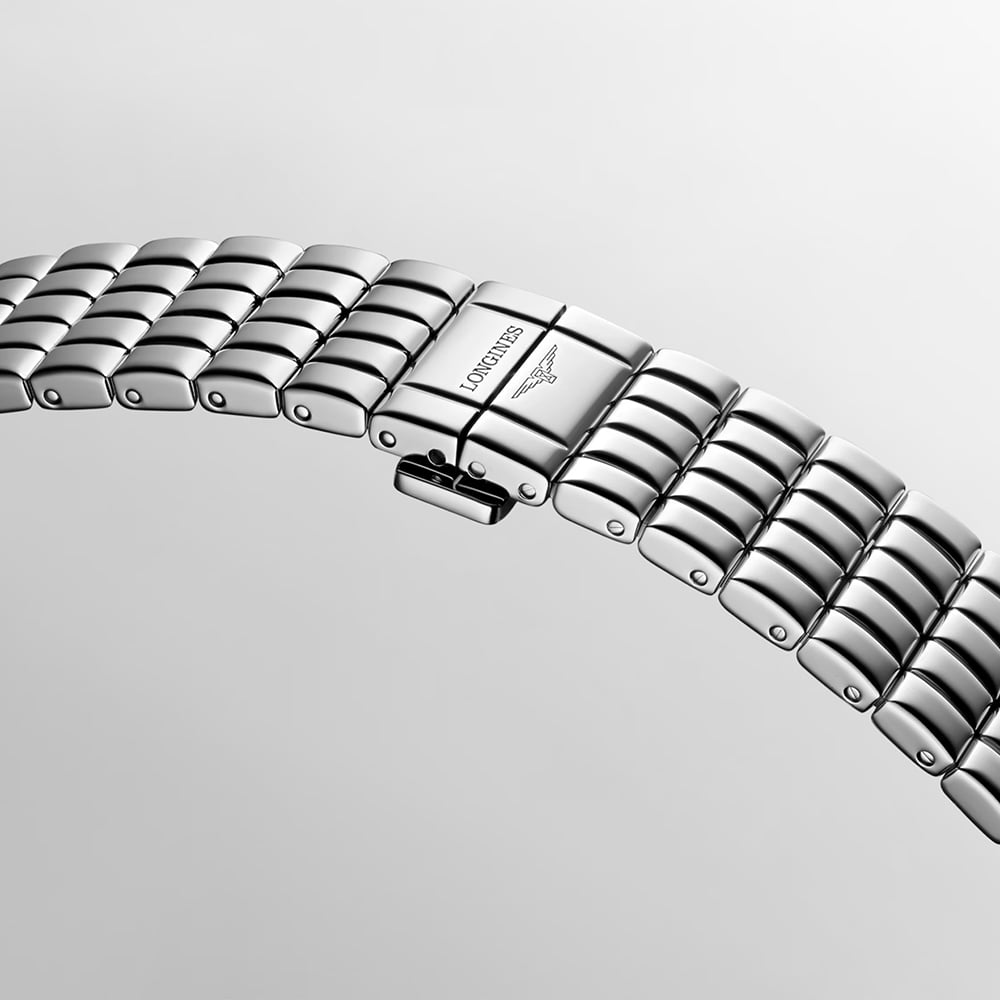 Longines Ladies Mini Dolcevita Silver Diamond Dial Bracelet Watch L5.200.4.87.6