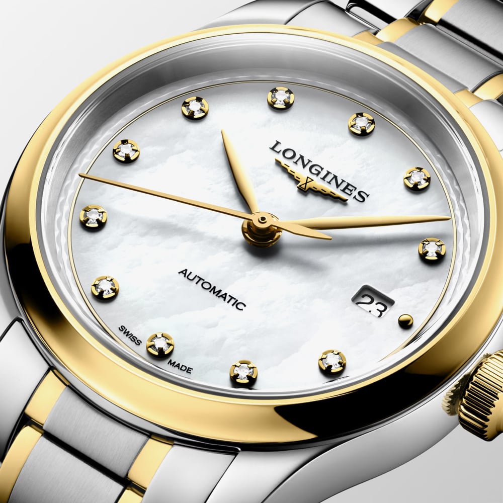 Longines Ladies Master Two Tone Diamond & Mother of Pearl Dial Bracelet  Watch L2.449.5.87.7