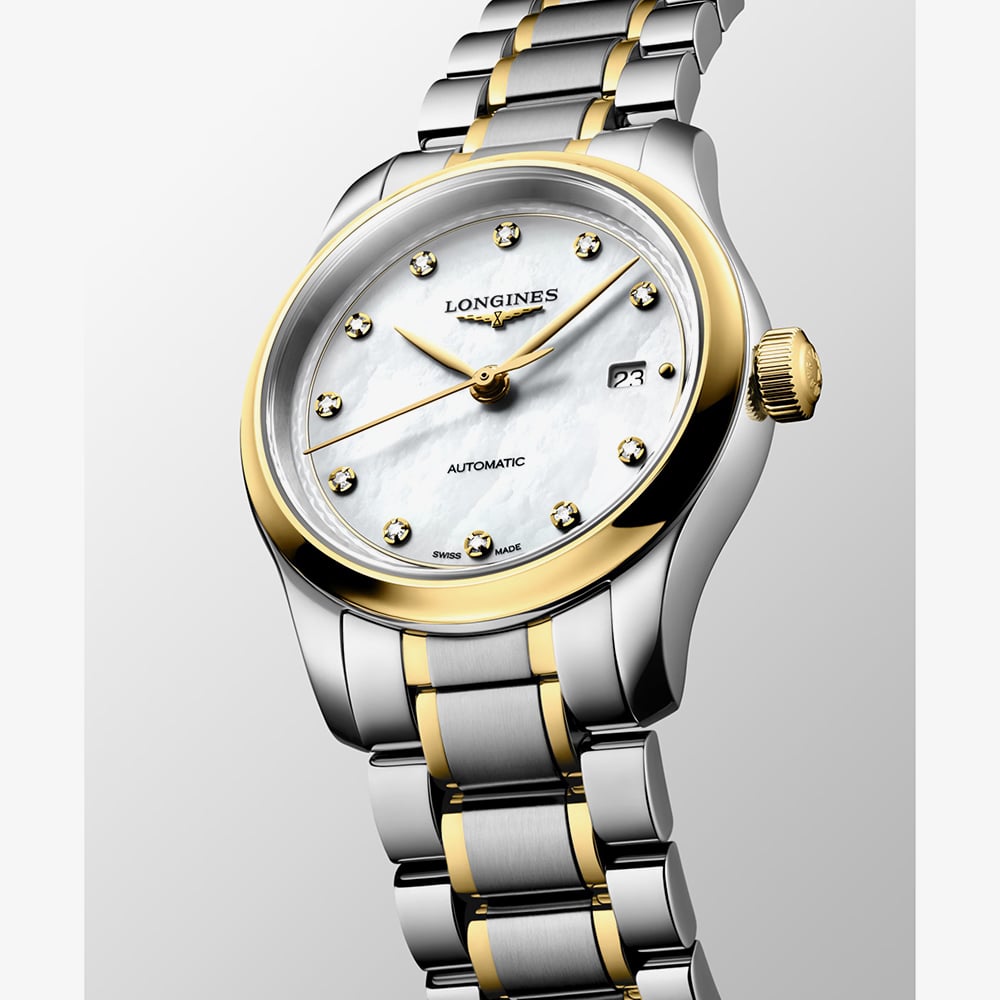 Longines Ladies Master Two Tone Diamond & Mother of Pearl Dial Bracelet  Watch L2.449.5.87.7