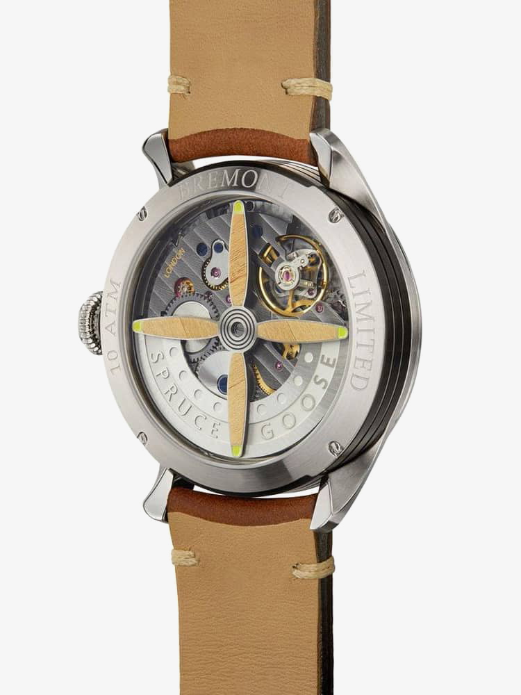 Bremont Mens Limited Edition H-4-Hercules Automatic Brown Strap Watch H-4-HERCULES-SS-S