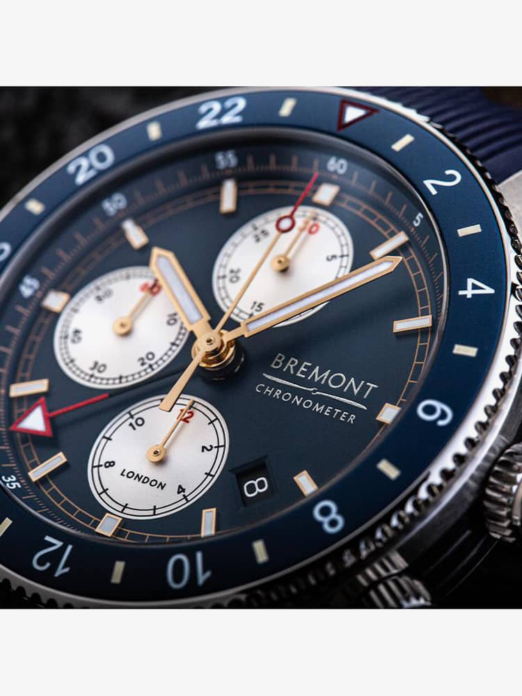 Bremont Mens Supermarine Chrono Watch SMARINECHRONO-BL-R-S