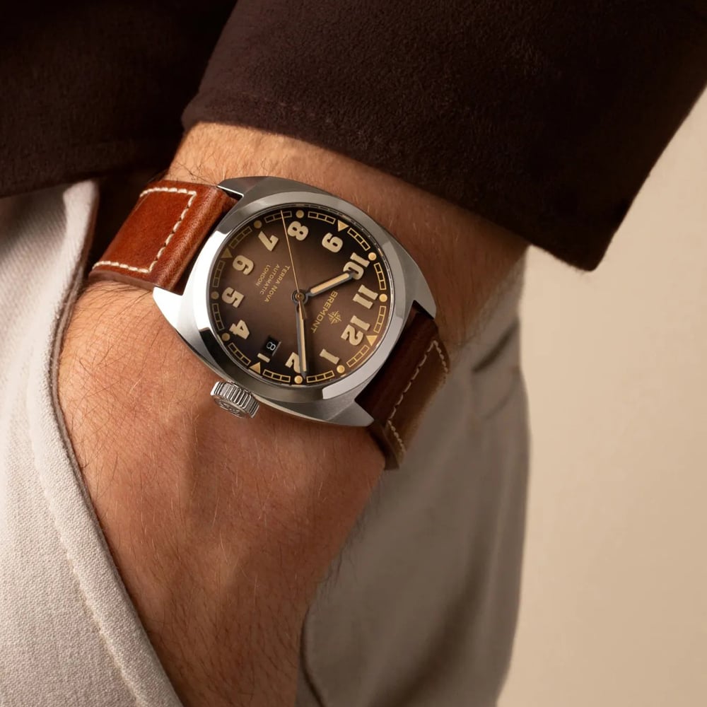 Bremont Mens Limited Edition Terra Nova Brown Leather Strap Watch TN40-DT-SS-BR-L-S