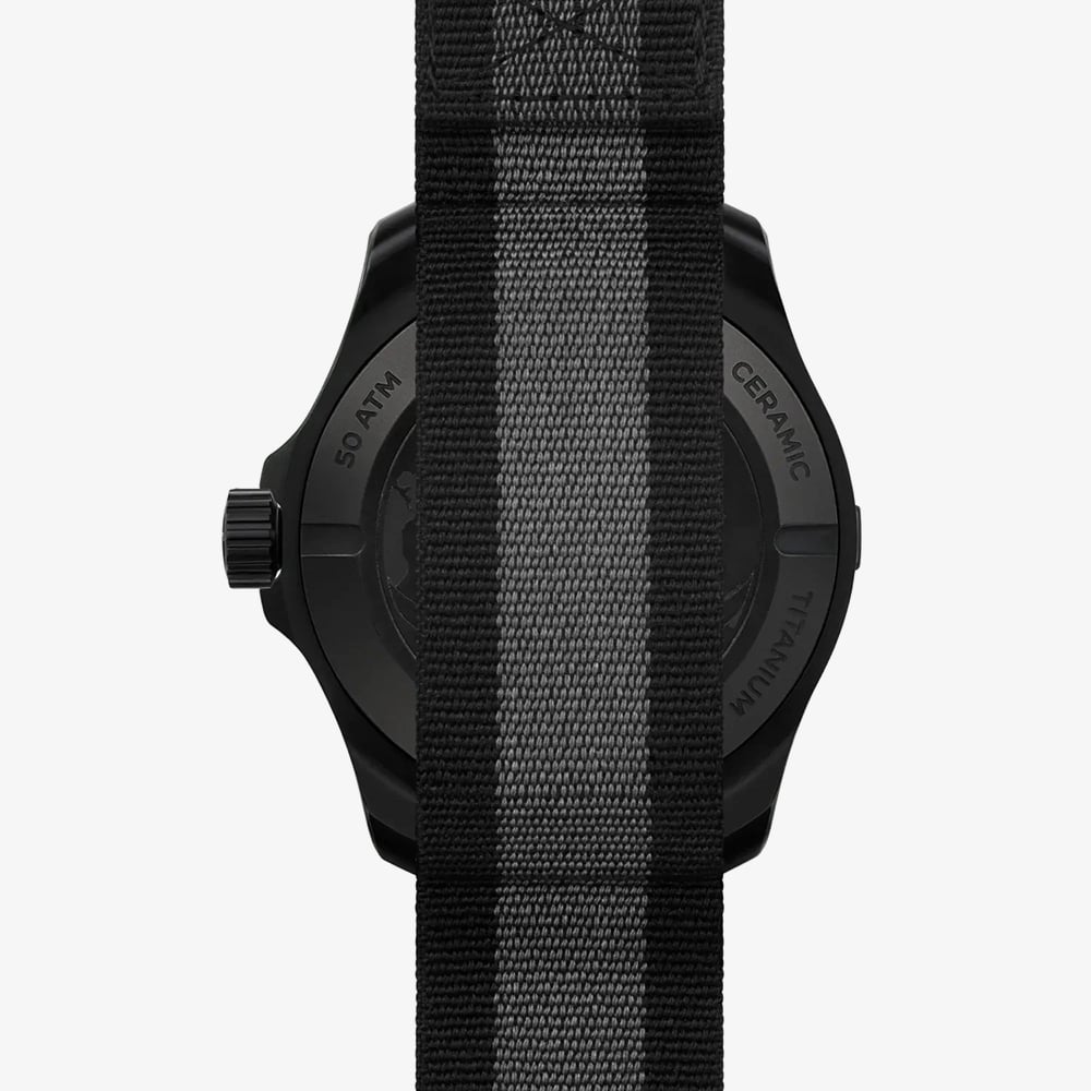 Bremont Mens Supermarine Full Ceramic Tactile Black Fabric Strap Watch SM43-DT-BKCER-BK-N-S