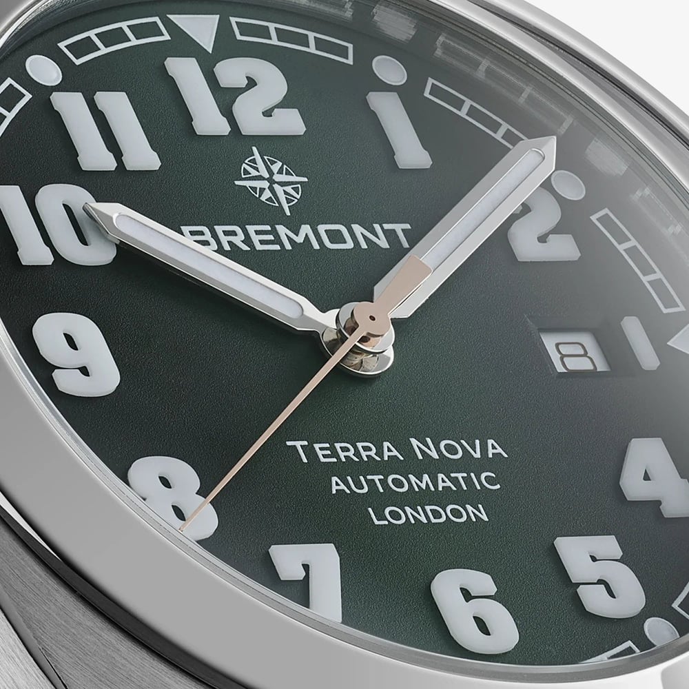 Bremont Mens Terra Nova 40.5mm Date Brown Leather Strap Watch TN40-DT-SS-GN-L-S