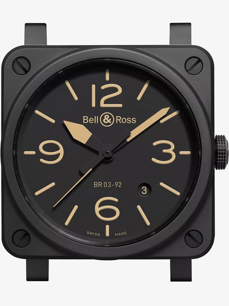 Bell & Ross Mens BR 03-92 Heritage Tan Watch BR0392-HERITAGE-CE