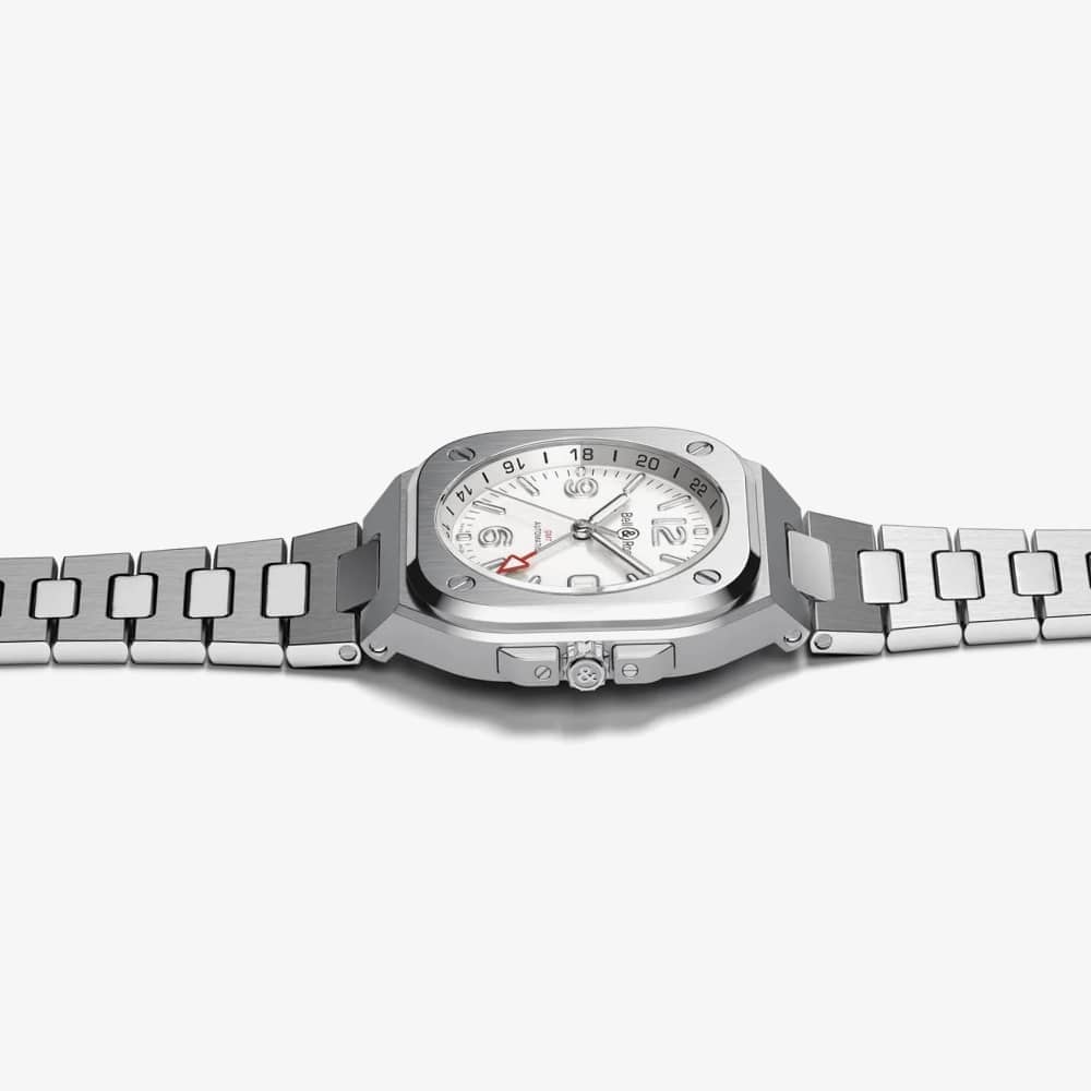 Bell & Ross Mens Stainless Steel White Dial Watch BR05G-SI-ST/SST