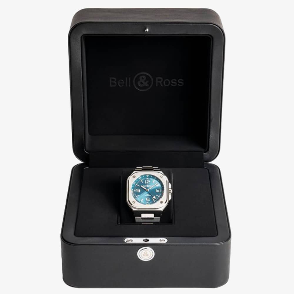 Bell & Ross Mens BR 05 GMT Sky Blue Watch BR05G-PB-ST/SST