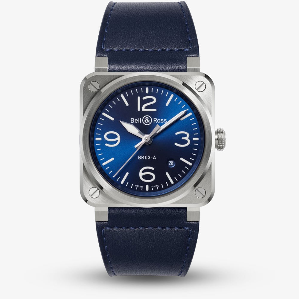 House of Watches - Bell & Ross BR03 Blue Steel Automatic Blue Dial Watch BR03A-BLU-ST/SCA