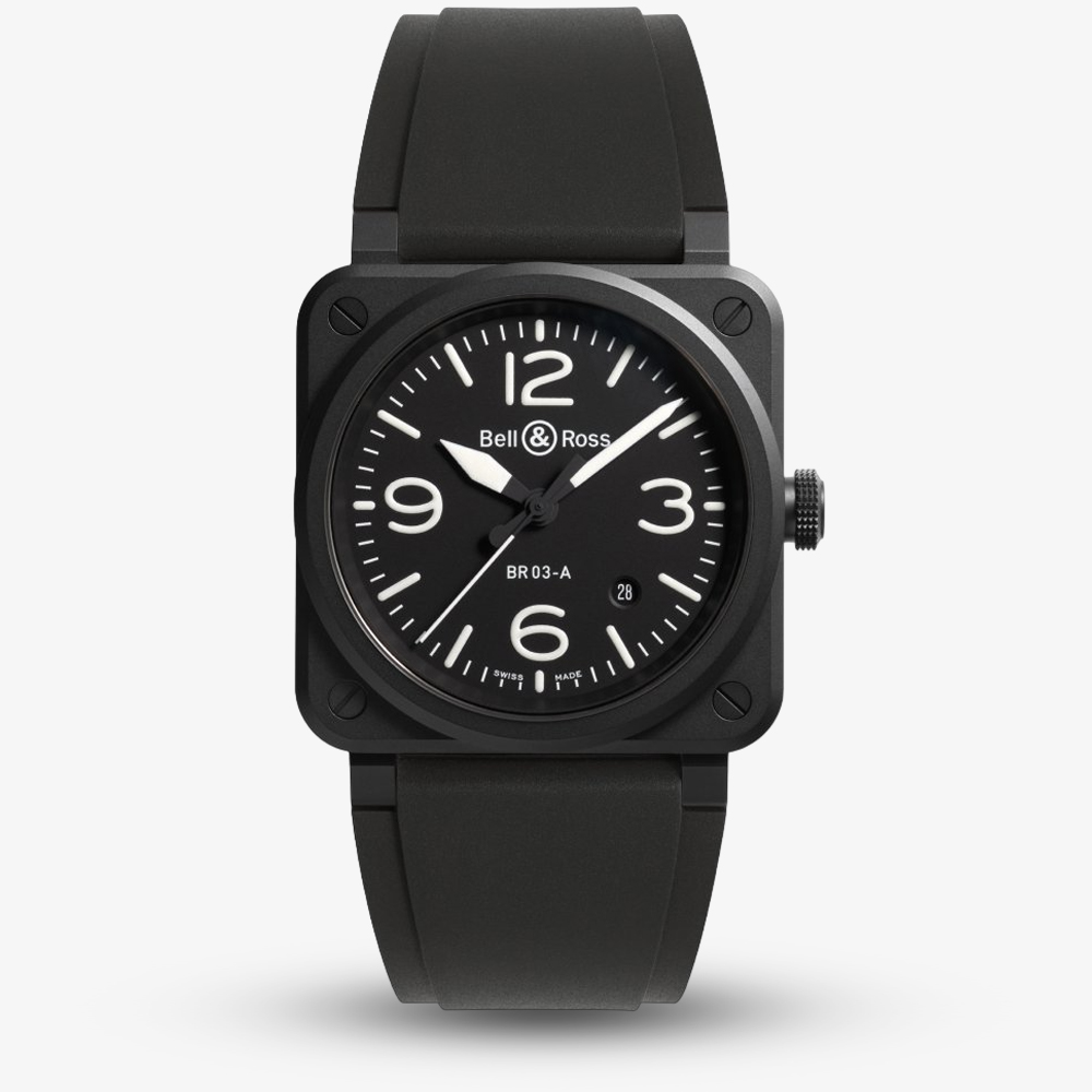 House of Watches - Bell & Ross BR03 Black Matte Automatic Black Dial Watch BR03A-BL-CE/SRB