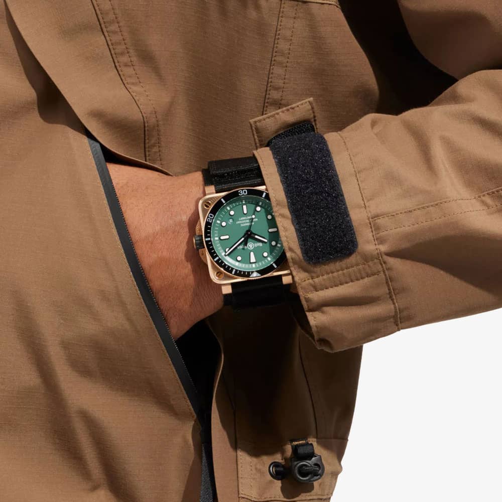 Bell & Ross BR 03-92 Diver Black & Green Bronze Watch BR0392-D-LT-BR/SRB