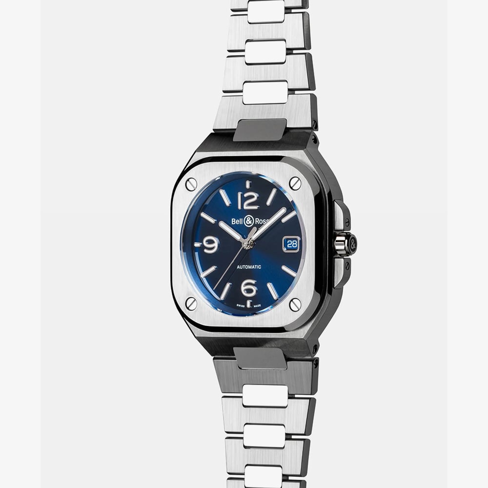 Bell & Ross Mens BR-05 Blue Dial Bracelet Watch BR05A-BLU-ST/SST