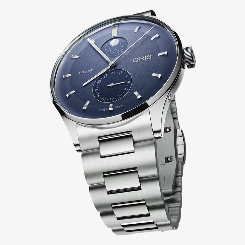 Oris Mens Artelier Complication Blue Dial Stainless Steel Bracelet Watch 01 782 7811 4055-07 8 20 20