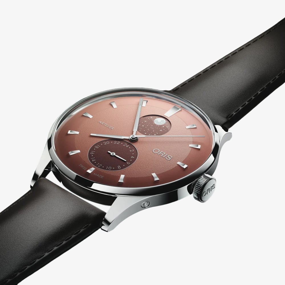 Oris Mens Artelier Complication Brown Dial Watch 01 782 7811 4056-07 6 20 17FC